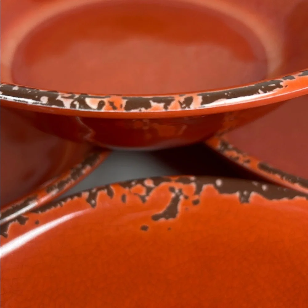 Gianna’s Home Bowls Melamine Rustic Orange Set Farmhouse Distressed Orange Bowls